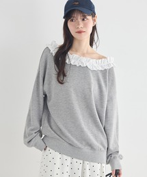 earth music&ecology | 【2026SS】フリルオフショルウラケスウェット(スウェット)