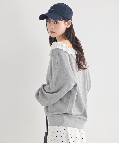 earth music&ecology(アースミュージックアンドエコロジー)の「【2026SS】フリルオフショルウラケスウェット(スウェット・レディース・杢グレー/ブラック/ホワイト系その他・FREE)」の14枚目の写真