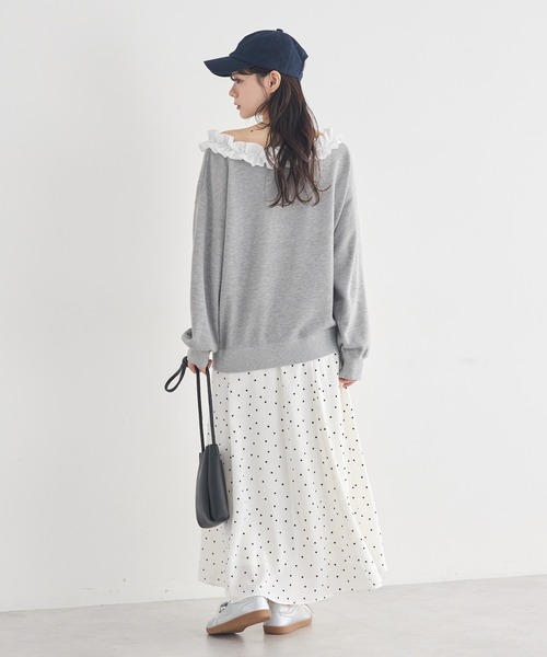 earth music&ecology(アースミュージックアンドエコロジー)の「【2026SS】フリルオフショルウラケスウェット(スウェット・レディース・杢グレー/ブラック/ホワイト系その他・FREE)」の19枚目の写真