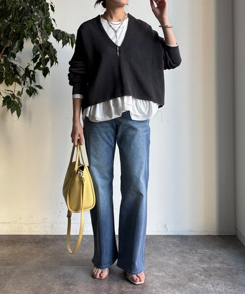 DouDou(ドゥドゥ)の「裾異素材切替フリルカットソー(Tシャツ/カットソー・レディース・ブラック/オフホワイト・FREE)」の16枚目の写真