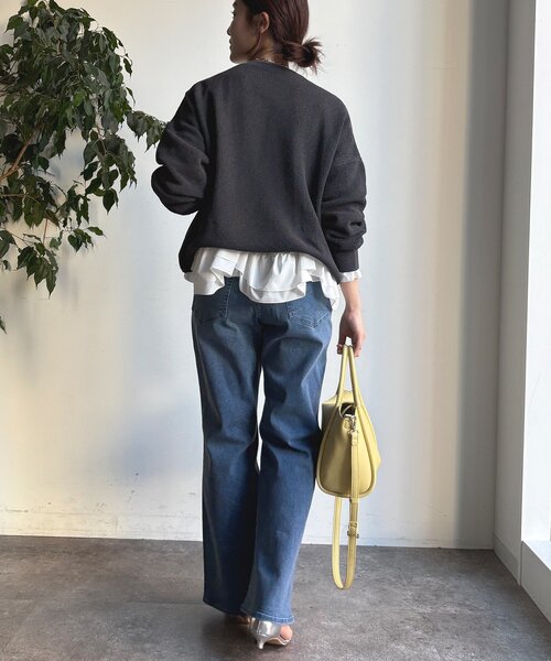 DouDou(ドゥドゥ)の「裾異素材切替フリルカットソー(Tシャツ/カットソー・レディース・ブラック/オフホワイト・FREE)」の18枚目の写真