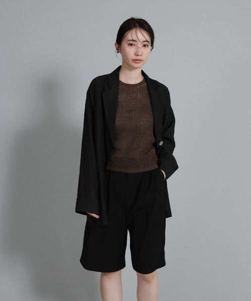 select MOCA Et(セレクトモカエト)の「【Et】Mesh Knit Tank Top(ニット/セーター・レディース・ブラウン/ベージュ/ブラック・FREE)」の16枚目の写真