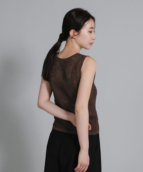 select MOCA Et(セレクトモカエト)の「【Et】Mesh Knit Tank Top(ニット/セーター・レディース・ブラウン/ベージュ/ブラック・FREE)」の13枚目の写真
