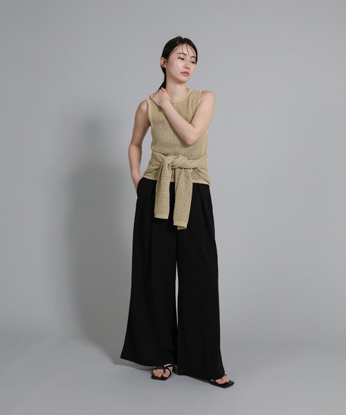 select MOCA Et(セレクトモカエト)の「【Et】Mesh Knit Tank Top(ニット/セーター・レディース・ブラウン/ベージュ/ブラック・FREE)」の5枚目の写真
