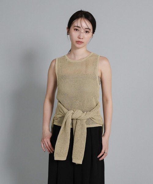 select MOCA Et(セレクトモカエト)の「【Et】Mesh Knit Tank Top(ニット/セーター・レディース・ブラウン/ベージュ/ブラック・FREE)」の21枚目の写真
