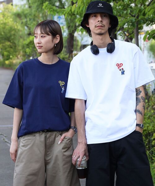 BEN DAVIS(ベンデイビス)の「【BEN DAVIS(ベンデイビス)】GORILLA EMB COOL TEE / Tシャツ 接触冷感 半袖 クルーネック ワンポイント 刺繍 ワンポイント(Tシャツ/カットソー・メンズ・ネイビー/ベージュ/ホワイト/ブラック・X-LARGE/LARGE/MEDIUM)」の2枚目の写真