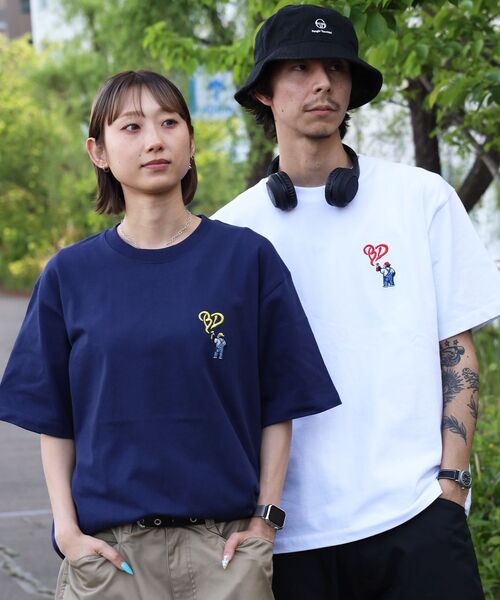 BEN DAVIS(ベンデイビス)の「【BEN DAVIS(ベンデイビス)】GORILLA EMB COOL TEE / Tシャツ 接触冷感 半袖 クルーネック ワンポイント 刺繍 ワンポイント(Tシャツ/カットソー・メンズ・ネイビー/ベージュ/ホワイト/ブラック・X-LARGE/LARGE/MEDIUM)」の7枚目の写真