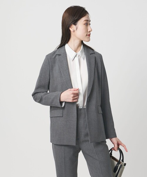UNITED ARROWS（ユナイテッドアローズ）の「ダブルクロス ジャケット ‐ストレッチ ウォッシャブル‐（テーラードジャケット・レディース・ネイビー/ダークグレー・40/38/36）」の2枚目の写真
