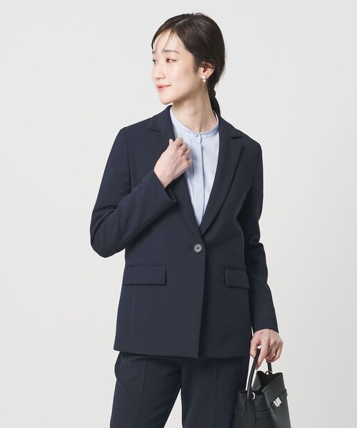 UNITED ARROWS（ユナイテッドアローズ）の「ダブルクロス ジャケット ‐ストレッチ ウォッシャブル‐（テーラードジャケット・レディース・ネイビー/ダークグレー・40/38/36）」の4枚目の写真