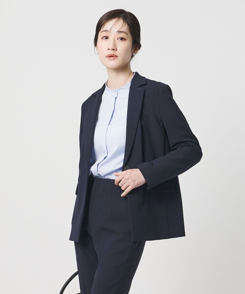 UNITED ARROWS（ユナイテッドアローズ）の「ダブルクロス ジャケット ‐ストレッチ ウォッシャブル‐（テーラードジャケット・レディース・ネイビー/ダークグレー・40/38/36）」の5枚目の写真