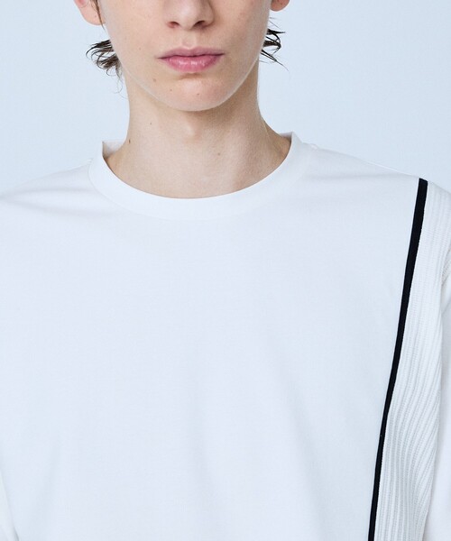 5351 POUR LES HOMMES(ゴーサンゴーイチプールオム)の「【V-Line】コンビネーション 長袖 Tシャツ(Tシャツ/カットソー・メンズ・ホワイト/ブラック・44/46/48/50)」の6枚目の写真