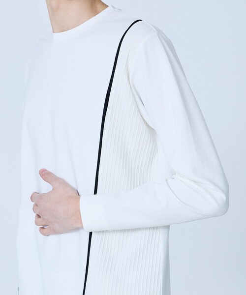 5351 POUR LES HOMMES(ゴーサンゴーイチプールオム)の「【V-Line】コンビネーション 長袖 Tシャツ(Tシャツ/カットソー・メンズ・ホワイト/ブラック・44/46/48/50)」の7枚目の写真
