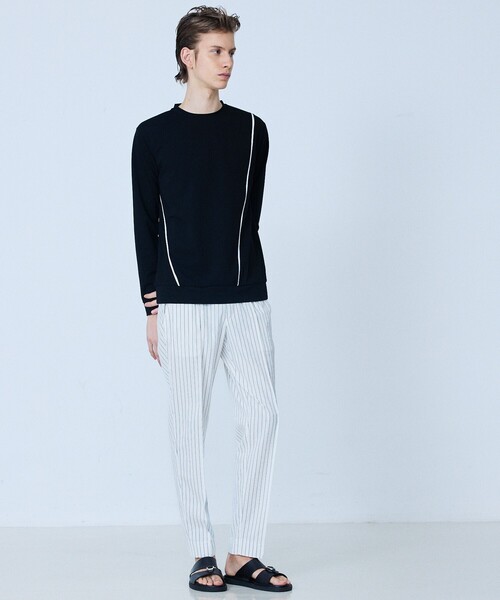 5351 POUR LES HOMMES(ゴーサンゴーイチプールオム)の「【V-Line】コンビネーション 長袖 Tシャツ(Tシャツ/カットソー・メンズ・ホワイト/ブラック・44/46/48/50)」の12枚目の写真