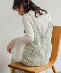 Bab（バブ）の「【選べるサイズ展開】刺繍フラワーキャミワンピース（ワンピース）」