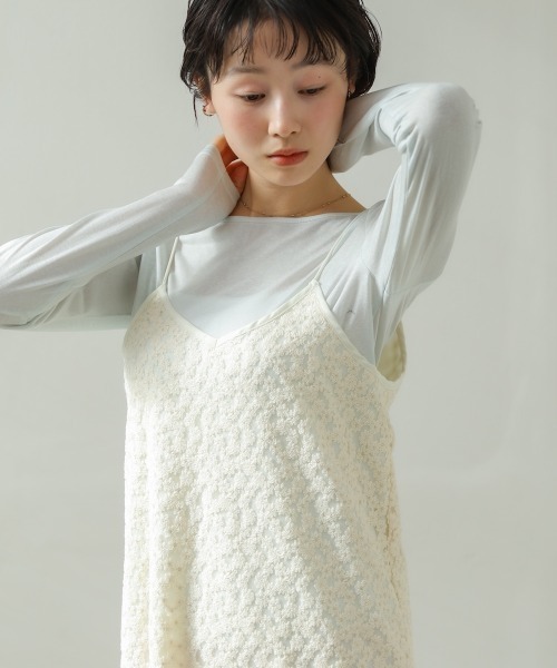 Bab(バブ)の「【選べるサイズ展開】刺繍フラワーキャミワンピース(ワンピース・レディース・アイボリー/ブラック/イエロー/グリーン・S/M)」の8枚目の写真
