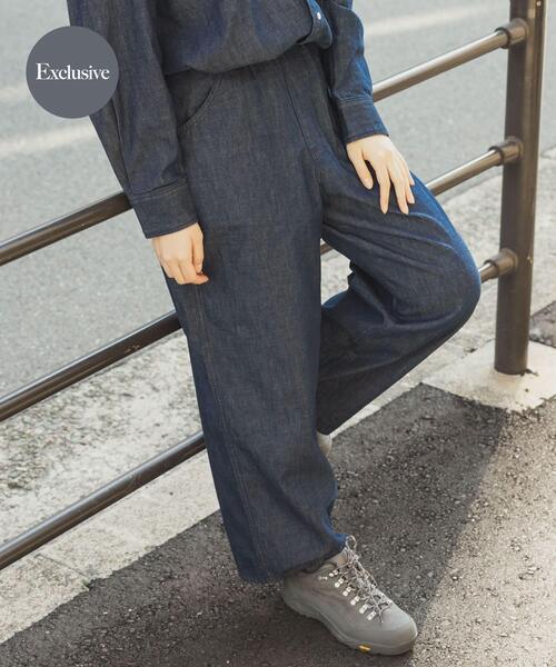 EKAL（エカル）の「『別注』Wrangler×EKAL　デニムリラックスバギーパンツ（デニムパンツ・レディース・ブラック/インディゴブルー・FREE）」の2枚目の写真