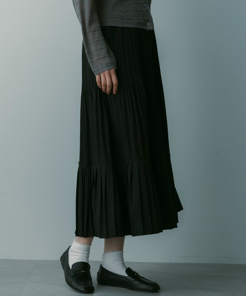 SERENO（セレーノ）の「プリーツミディスカート（スカート・レディース・ブラック/オフホワイト/ネイビー・S/M）」の13枚目の写真