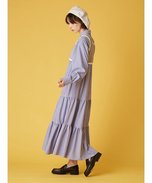 FURFUR（ファーファー）の「ベストレイヤードシャツワンピース（ワンピース・レディース・ピンク/ホワイト/ブルー・F）」の13枚目の写真