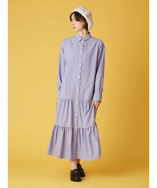 FURFUR（ファーファー）の「ベストレイヤードシャツワンピース（ワンピース・レディース・ピンク/ホワイト/ブルー・F）」の15枚目の写真