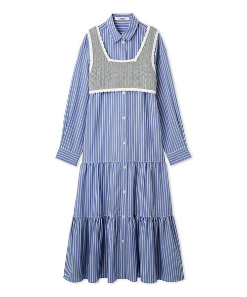 FURFUR（ファーファー）の「ベストレイヤードシャツワンピース（ワンピース・レディース・ピンク/ホワイト/ブルー・F）」の16枚目の写真