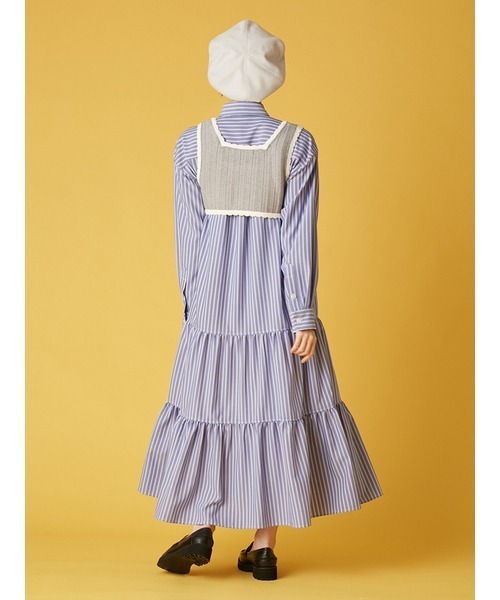 FURFUR（ファーファー）の「ベストレイヤードシャツワンピース（ワンピース・レディース・ピンク/ホワイト/ブルー・F）」の5枚目の写真