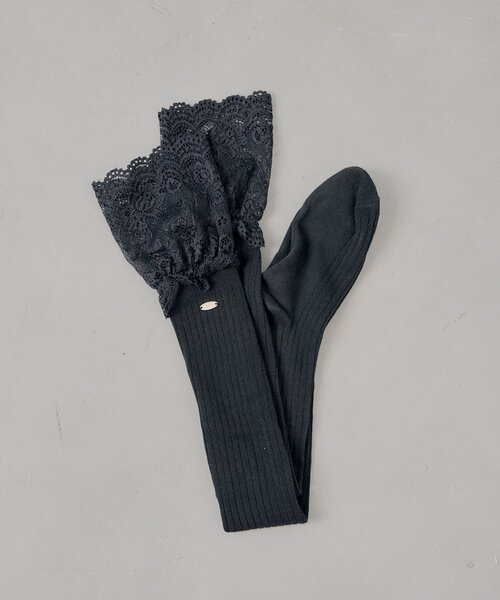 Chico（チコ）の「レース付きリブソックス（ソックス/靴下・レディース・アイボリー/ブラック/グレー・FREE）」の3枚目の写真