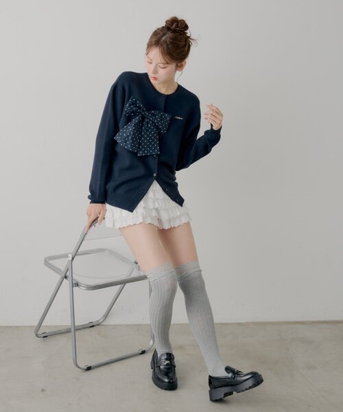 Chico（チコ）の「レース付きリブソックス（ソックス/靴下・レディース・アイボリー/ブラック/グレー・FREE）」の5枚目の写真