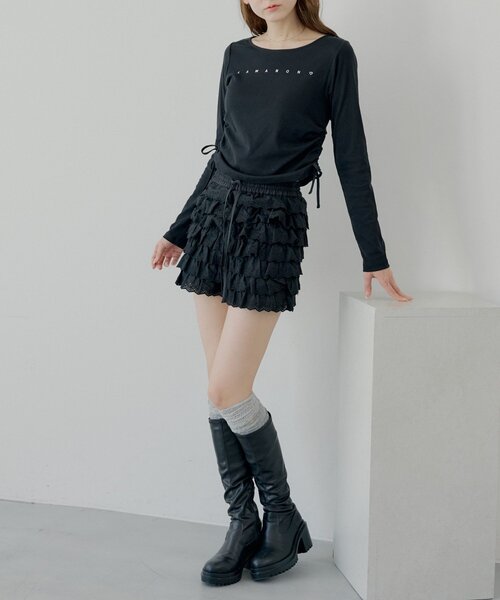 Chico（チコ）の「レース付きリブソックス（ソックス/靴下・レディース・アイボリー/ブラック/グレー・FREE）」の6枚目の写真