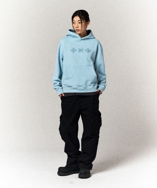 SLOWACID（スローアシッド）の「ブリーチドシンボルフードパーカー[スカイブルー]（パーカー・レディース・その他・SMALL/MEDIUM/LARGE/X-LARGE）」の5枚目の写真