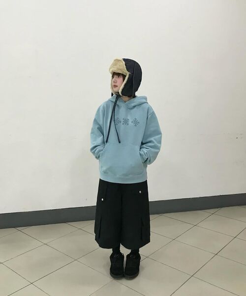SLOWACID（スローアシッド）の「ブリーチドシンボルフードパーカー[スカイブルー]（パーカー・レディース・その他・SMALL/MEDIUM/LARGE/X-LARGE）」の4枚目の写真