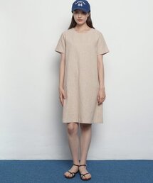ウィメンズクールリネンミニワンピースベージュ