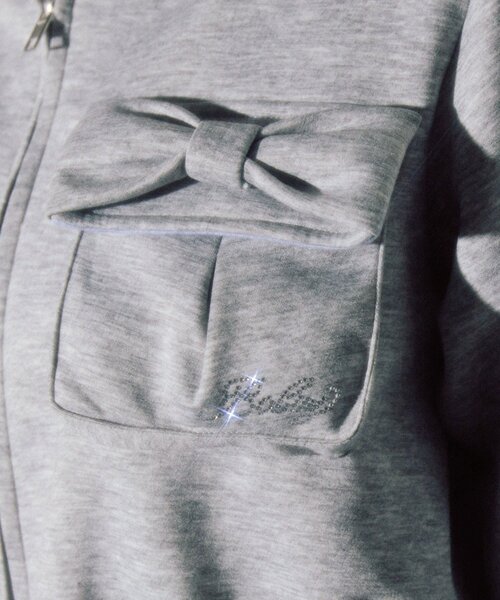 セール】袖ドロストリボンコンパクトパーカー（パーカー）｜OLIVE des