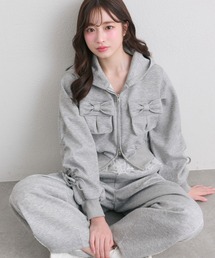 OLIVE des OLIVE（オリーブデオリーブ）の「【セットアップ対応】袖ドロストリボンコンパクトパーカー（パーカー）」