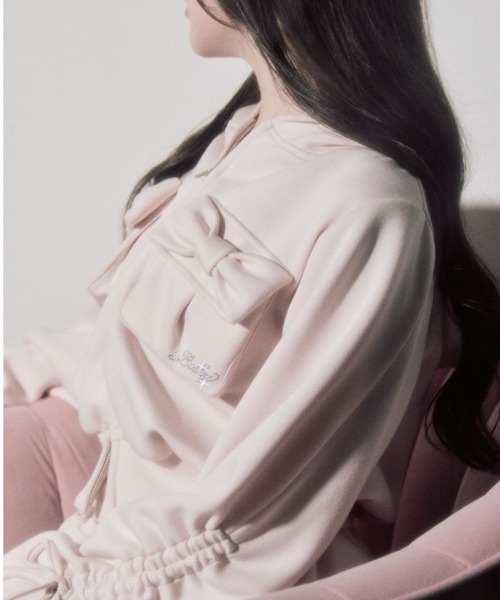 OLIVE des OLIVE（オリーブデオリーブ）の「【セットアップ対応】袖ドロストリボンコンパクトパーカー（パーカー・レディース・トップグレー/ネイビー/ピンク・FREE）」の19枚目の写真