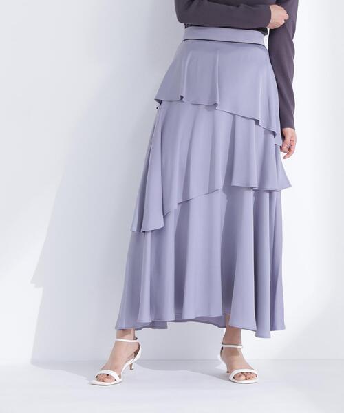 NATURAL BEAUTY BASIC（ナチュラルビューティーベーシック）の「◇アシンメトリーティアードスカート（スカート・レディース・グレー系その他/ベージュ系その他・MEDIUM/P/S）」の22枚目の写真