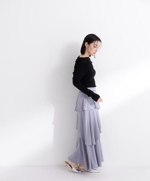 NATURAL BEAUTY BASIC（ナチュラルビューティーベーシック）の「◇アシンメトリーティアードスカート（スカート・レディース・グレー系その他/ベージュ系その他・MEDIUM/P/S）」の21枚目の写真