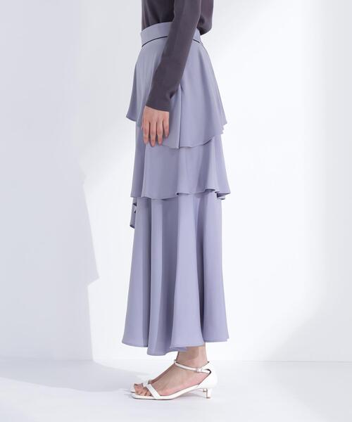 NATURAL BEAUTY BASIC（ナチュラルビューティーベーシック）の「◇アシンメトリーティアードスカート（スカート・レディース・グレー系その他/ベージュ系その他・MEDIUM/P/S）」の20枚目の写真