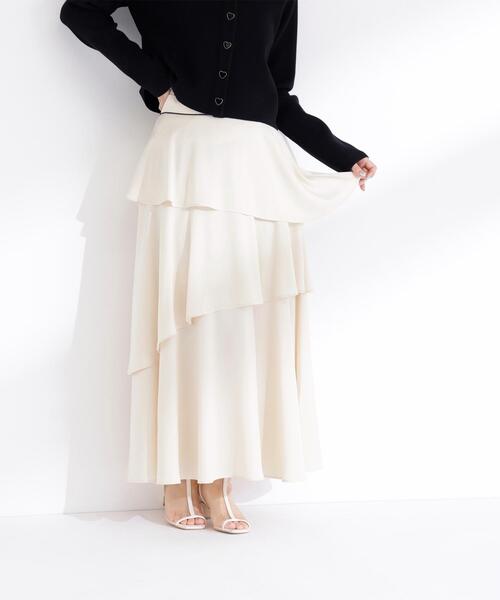 NATURAL BEAUTY BASIC（ナチュラルビューティーベーシック）の「◇アシンメトリーティアードスカート（スカート・レディース・グレー系その他/ベージュ系その他・MEDIUM/P/S）」の13枚目の写真