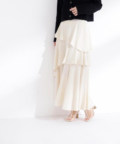 NATURAL BEAUTY BASIC（ナチュラルビューティーベーシック）の「◇アシンメトリーティアードスカート（スカート・レディース・グレー系その他/ベージュ系その他・MEDIUM/P/S）」の10枚目の写真
