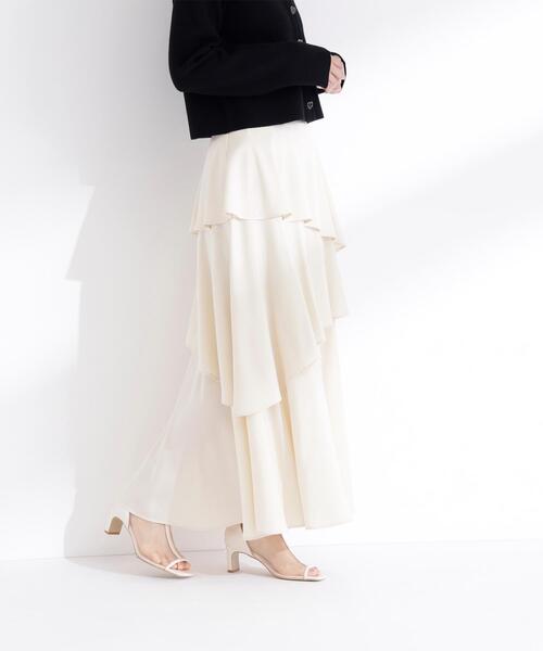 NATURAL BEAUTY BASIC（ナチュラルビューティーベーシック）の「◇アシンメトリーティアードスカート（スカート・レディース・グレー系その他/ベージュ系その他・MEDIUM/P/S）」の5枚目の写真