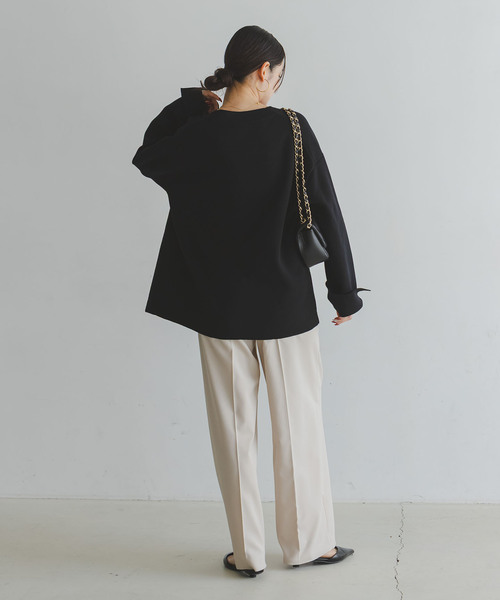 Noble（ノーブル）の「《WEB限定追加》接結ジャケットライクカーディガン（カーディガン/ボレロ・レディース・ライトグレー/ホワイト/ブラック・FREE）」の8枚目の写真