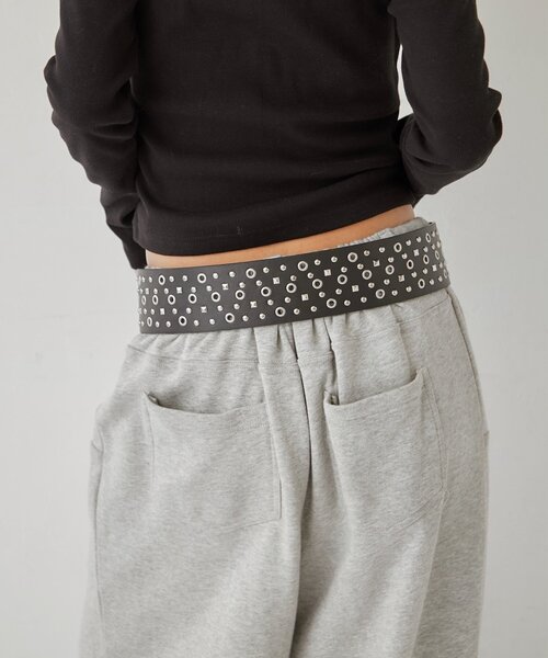 WHO'S WHO gallery（フーズフーギャラリー）の「ラインストーンワイドベルト（ベルト・レディース・ブラック・FREE）」の5枚目の写真