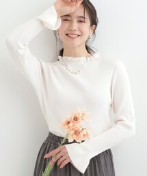 SHOO・LA・RUE | 【洗濯機可/S-LL】フリルで上品 やわらかリブニット(ニット/セーター)