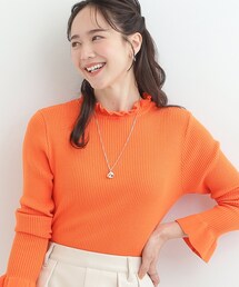 SHOO・LA・RUE | 【洗濯機可/S-LL】お袖と襟のフリルで大人上品 やわらかリブニット(ニット/セーター)