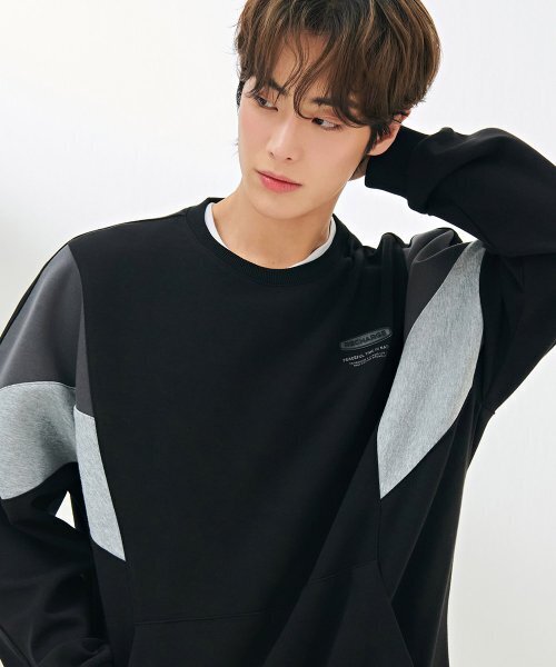 CHASECULT(チェイスカルト)の「男性カラー ブロック スウェット-DARK5116B03(スウェット・メンズ・ブラック・105/100/95)」の2枚目の写真