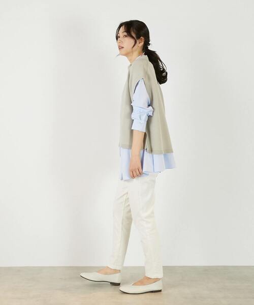 MELROSE claire（メルローズ クレール）の「【麻タッチ片畦ハイネックジップアップベスト】（ベスト・レディース・グレイッシュベージュ/ブラック/オフホワイト・FREE）」の17枚目の写真
