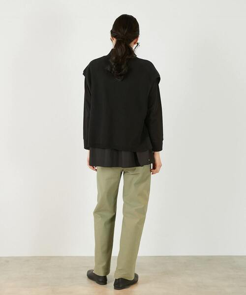 MELROSE claire（メルローズ クレール）の「【麻タッチ片畦ハイネックジップアップベスト】（ベスト・レディース・グレイッシュベージュ/ブラック/オフホワイト・FREE）」の21枚目の写真