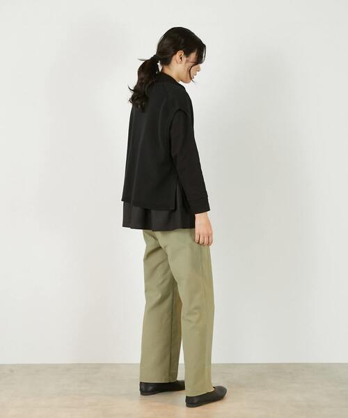 MELROSE claire（メルローズ クレール）の「【麻タッチ片畦ハイネックジップアップベスト】（ベスト・レディース・グレイッシュベージュ/ブラック/オフホワイト・FREE）」の22枚目の写真
