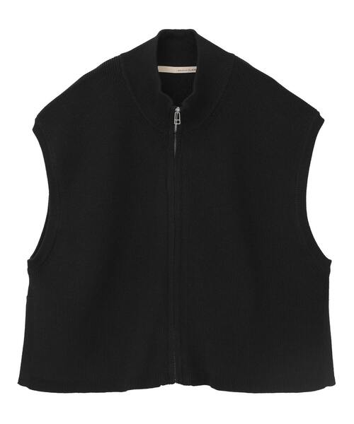MELROSE claire（メルローズ クレール）の「【麻タッチ片畦ハイネックジップアップベスト】（ベスト・レディース・グレイッシュベージュ/ブラック/オフホワイト・FREE）」の16枚目の写真