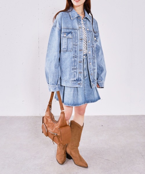 archives(アルシーヴ)の「タックミドルGジャン(デニムジャケット・レディース・ブルー/ブラック・MEDIUM)」の10枚目の写真